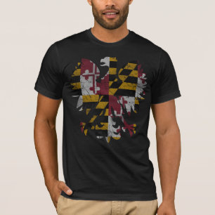 Vintage Maryland Polnisch Adler Flagge T-Shirt