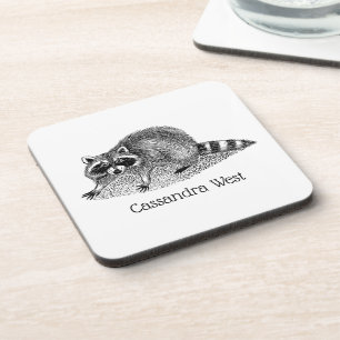 Vintage Maskierter Waschbär Untersetzer