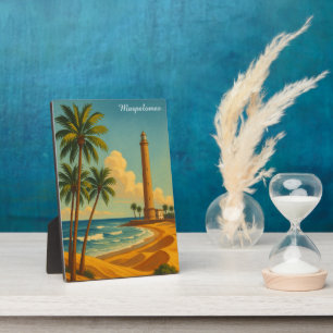 Vintage Maspalomas Meloneras Beach Gran Canaria Fotoplatte