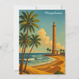 Vintage Maspalomas Meloneras Strand Gran Canaria Karte