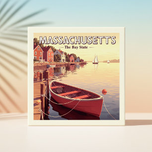 Vintage Massachusetts Fliese