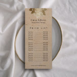 Vintage Massage Therapie Gold Lotus Preise Werbekarte<br><div class="desc">Vintag Massage Therapie Gold Lotus Preis Liste Rackkarten.</div>