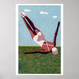 Vintage Matchbox-Druck, weißer Badeanzug, Osten Poster