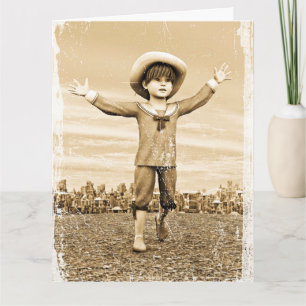Vintage Matrosenjunge nostalgische Sepia-Kunst Karte