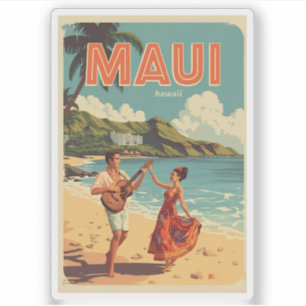 Vintage Maui Hawaii tropische Strand Souvenirs Ges Aufkleber