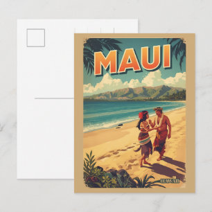 Vintage Maui Hawaii tropische Strand Souvenirs Ges Postkarte