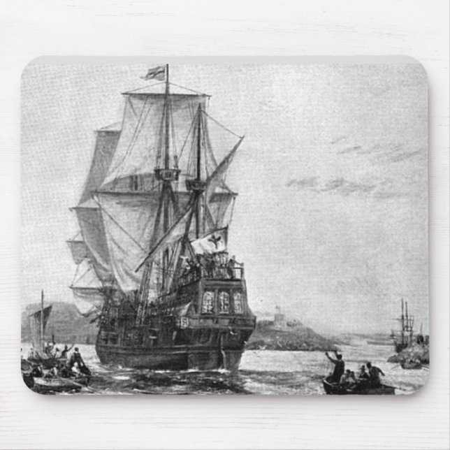 Vintage Mayflower Szene Mousepad (Vorne)