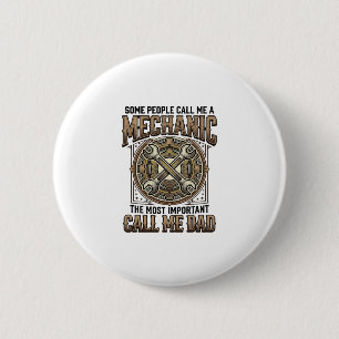 Vintage Mechaniker Papa Gang Wrench Vater Design_1 Button