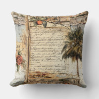 Vintage mediterrane Artwork mit Palm und Script