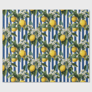 Vintage Mediterranean Lemons Decoupage Geschenkpapier