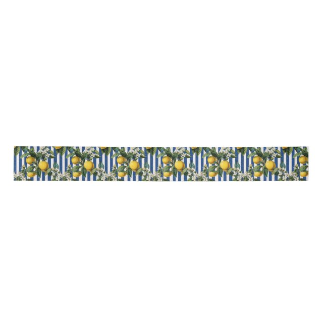 Vintage Mediterranean Lemons Decoupage Satinband (Vorderseite)