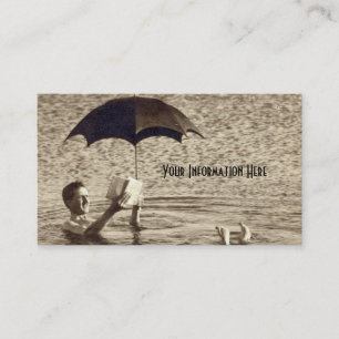 Vintage Meer-Regenschirm-Geschäfts-Karten Visitenkarte