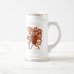 vintage Meeresfauna - Oktopus - Bierkrug Bierglas
