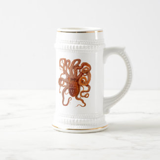 vintage Meeresfauna - Oktopus - Bierkrug Bierglas