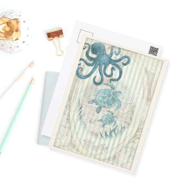 Vintage Meereslebewesen Postkarte (Von Creator hochgeladen)