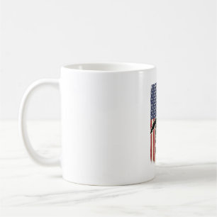 Vintage Meeresschildkröte Amerikanische Flagge Pat Kaffeetasse