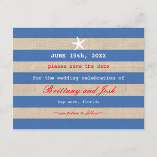 Vintage Meeresstreifen Save the Date Einladung