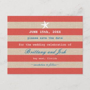 Vintage Meeresstreifen Save the Date Einladung