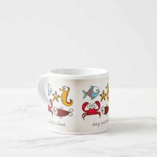Vintage Meerestiere Espresso Tasse