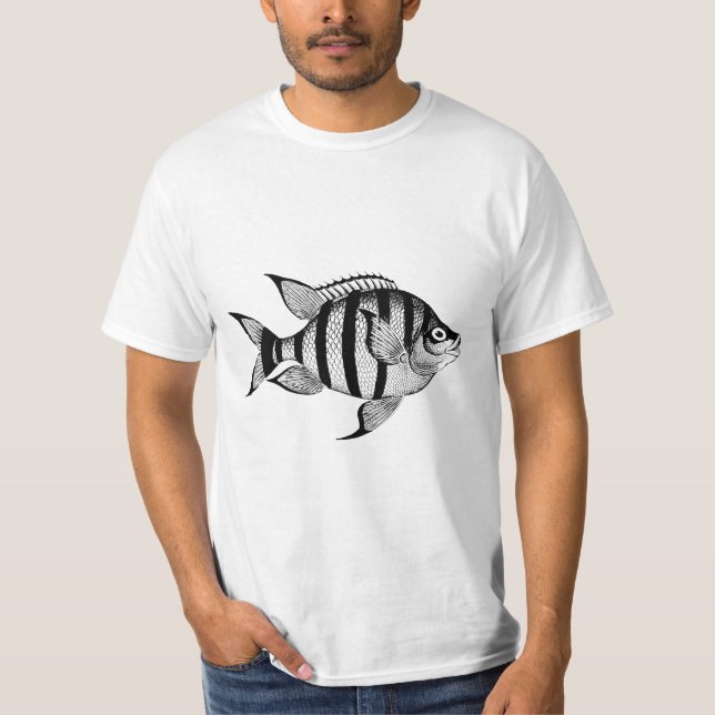 Vintage Meereswelt von Meerestieren T-Shirt (Vorderseite)