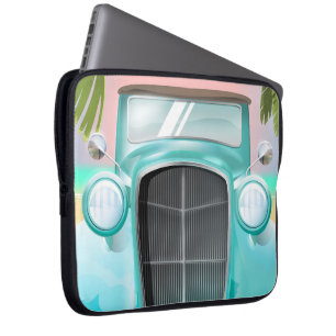 vintage meergrünes Auto Laptopschutzhülle