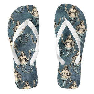 Vintage-Meerjungfrau-Muster Flip Flops