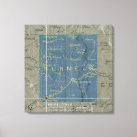 Vintage Meilen, Texas Map gearbeitete Leinwände Pr