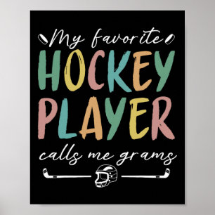 Vintage Mein Lieblings-Eishockeyspieler nennt mich Poster
