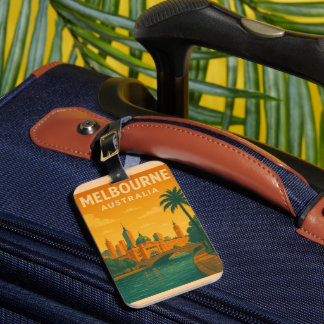 Vintage Melbourne Australia with Flinders Street  Gepäckanhänger