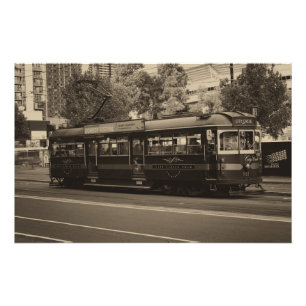 Vintage Melbourne-Straßenbahn Fotodruck