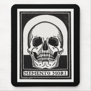 Vintage Memento Mori Totenkopf-Illustrationskunst Mousepad