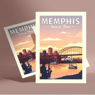 Vintage Memphis Postkarte