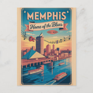 Vintage Memphis Tennessee Heimat des Blues Retro  Postkarte