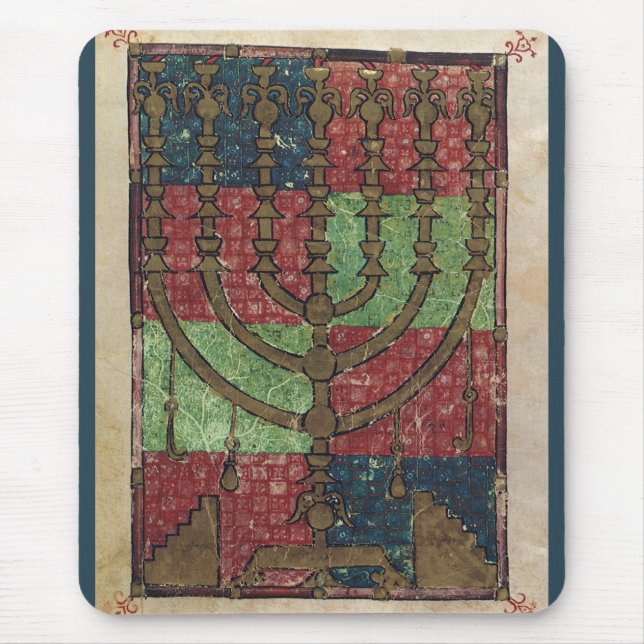 Vintage Menorah, Lichtfestival Happy Hanukkah Mousepad (Vorne)