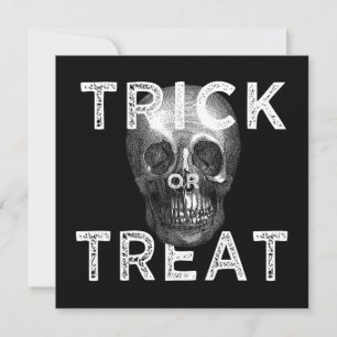 Vintage Menschenschädel Skelett Halloween Karte