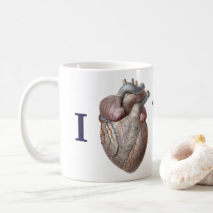 Vintage menschliche Anatomie, ich höre Liebe Kaffeetasse