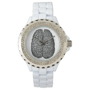 Vintage menschliches Gehirn-Illustration Armbanduhr