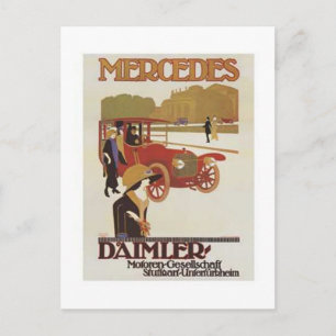Vintage Mercedes Daimler Anzeige 2 Postkarte