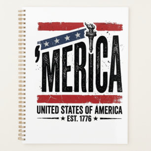 Vintage Merica Patriotisches abgenutztes Shirts-De Planer