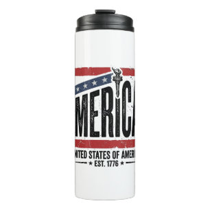 Vintage Merica Patriotisches abgenutztes Shirts De Thermosbecher