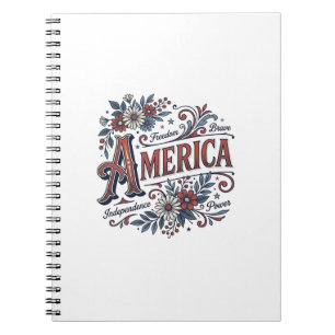Vintage Merica Patriotisches Blumenhemd Design_1 Notizblock