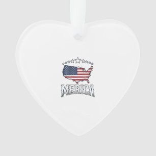 Vintage Merica patriotisches Flaggen-Karten-Shirt- Ornament
