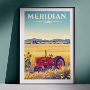 Vintage Meridian Idaho Poster
