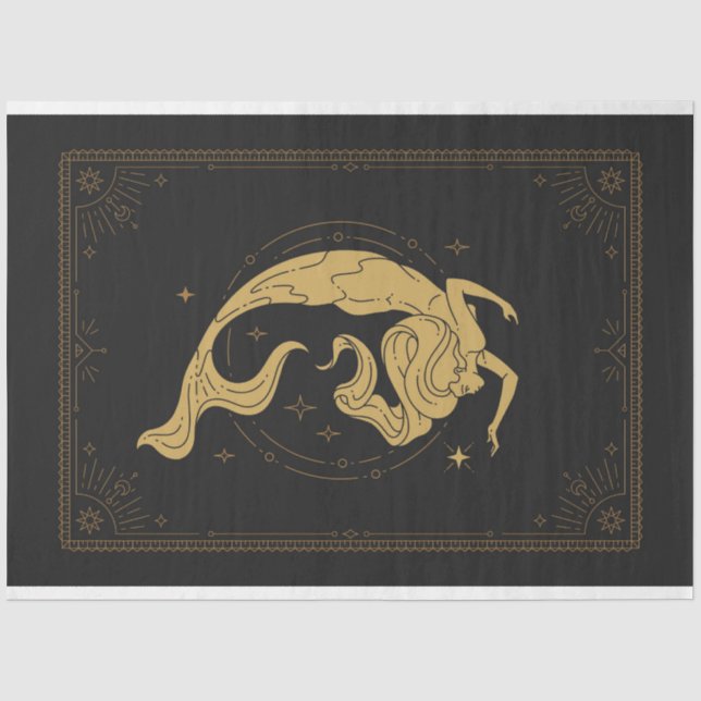 Vintage Mermaid Horiscope Pisces Decoupage Seidenpapier (Vorderseite)