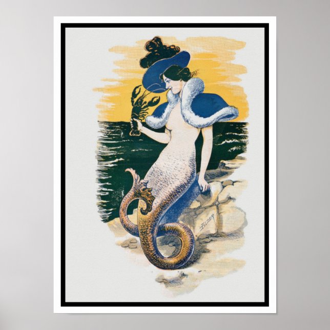 Vintage Mermaid Poster (Vorne)