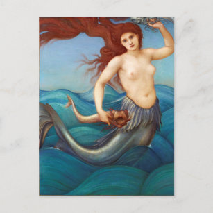 Vintage Mermaid Postkarte