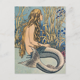 Vintage Mermaid Postkarte