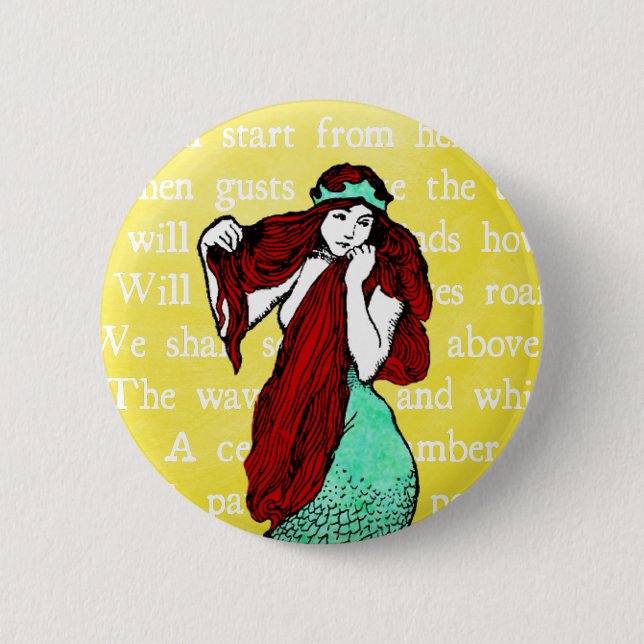 Vintage Mermaid-Taste Button (Vorderseite)