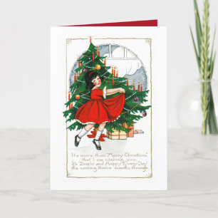 VINTAGE MERRY CHRISTMAS GREETCARD KARTE