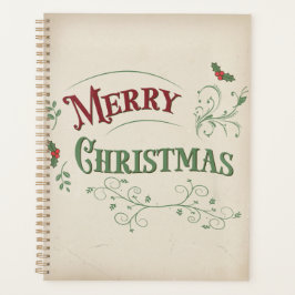 Vintage Merry Christmas Typography Planer